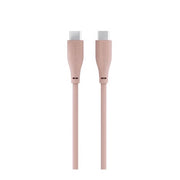iDeal of Sweden 2m USB C-C charging cable in blush pink, with a close-up view of the cable and connectors.