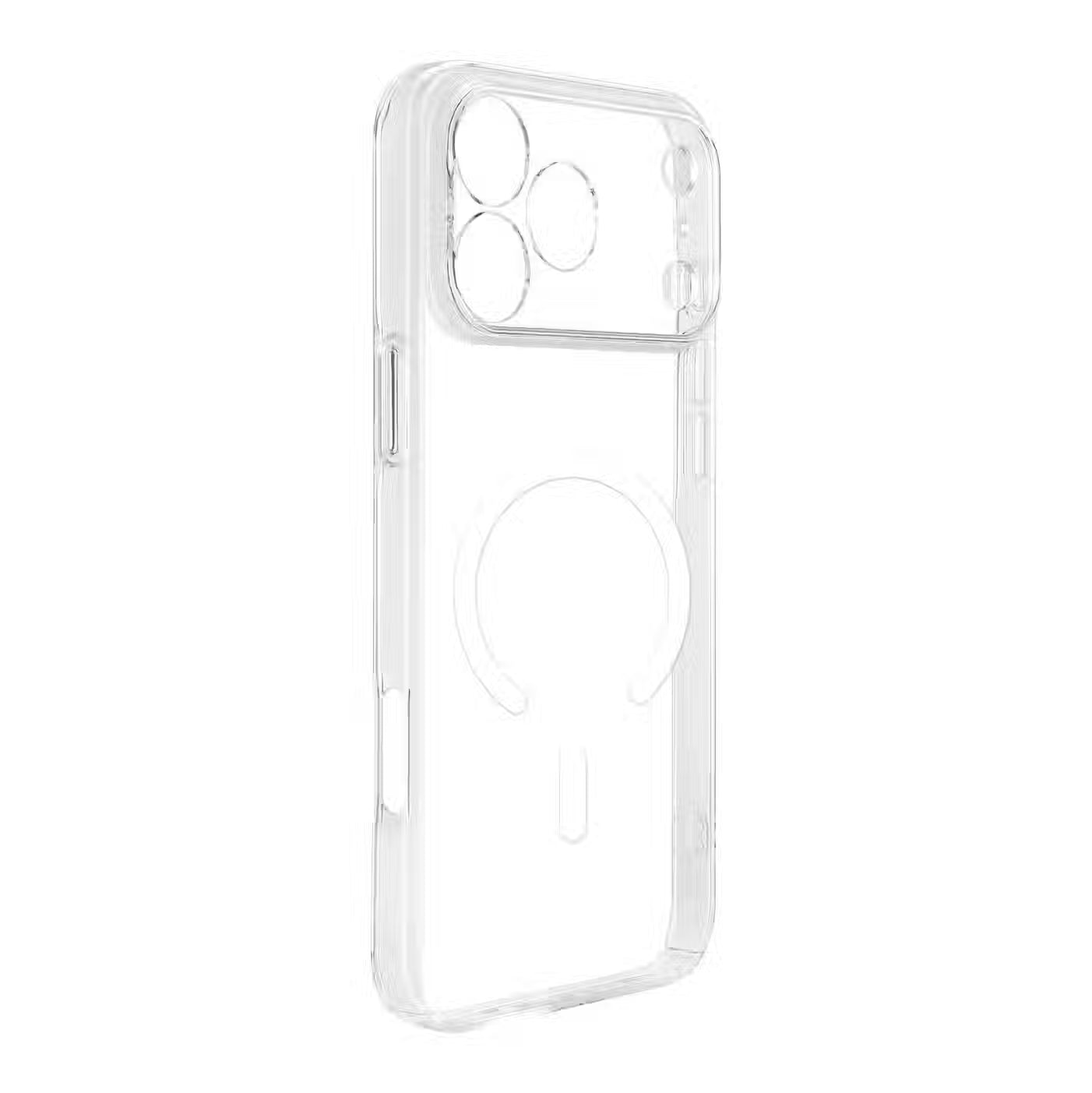 TecHub JOYROOM TPU and PC magnetic transparent case for iPhone 17 Pro, showing clear design with magnetic edges and precise cutouts.