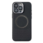 TecHub leather and textured MagSafe case for iPhone 15 Pro Max, featuring a sleek design and precise cutouts.