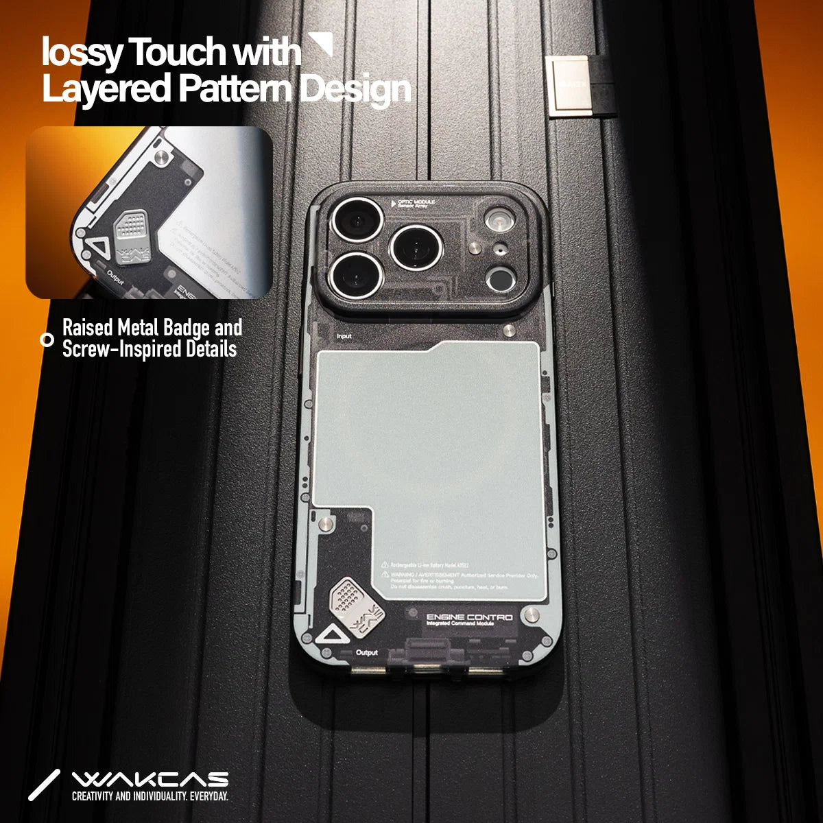 WAKCAS Black See-Through Matte MagSafe iPhone Case for iPhone 17 Pro Max - Matte Black See-Through