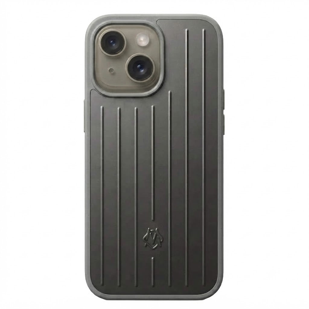 Vertical Striped Luggage Style Full Coverage Case for iPhone 15