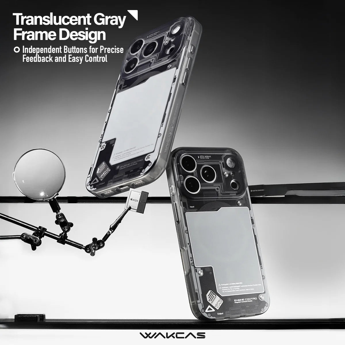 WAKCAS Black See-Through Matte MagSafe iPhone Case for iPhone 17 Pro Max - Matte Black See-Through