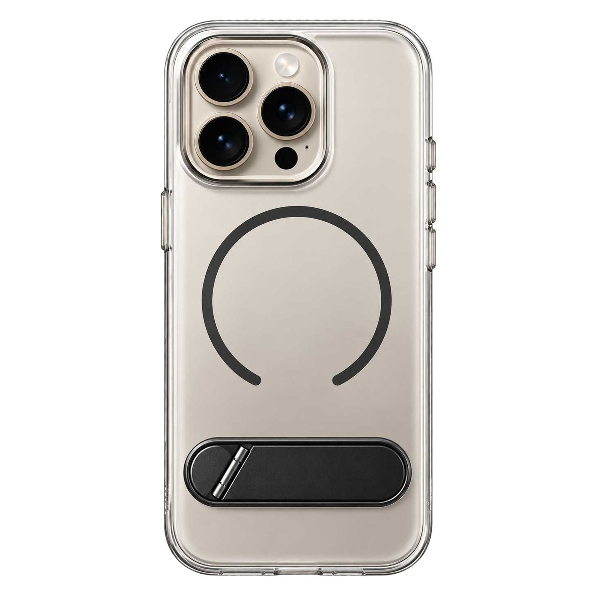 جراب TPU مطفي يدعم MagSafe فائق النحافة بحامل مدمج لـ iPhone 16 Pro Max
