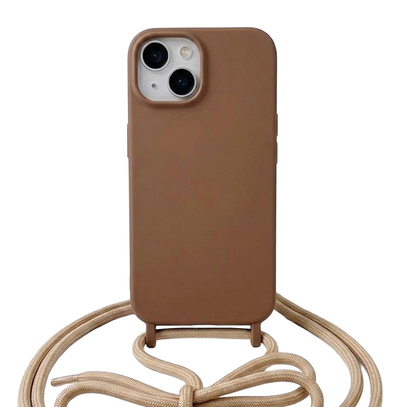 Fashion Crossbody Soft Silicone Case With Shoulder Strap for iPhone 14 - 13