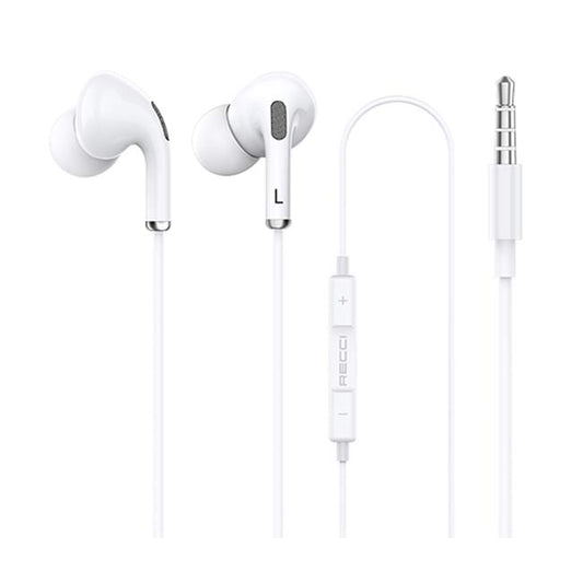 Recci In-ear Wired Earphone REP-L16 - White - TecHub