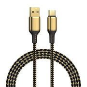 WiWU GD-101 18K gold USB to USB-C cable by TecHub, 3M nylon braided data cable with zinc alloy connectors and 20W charging capability
