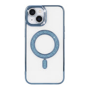 Dark grey Diamond Strass MagSafe case for iPhone 15 by TecHub, featuring sparkling rhinestones and a protective design.