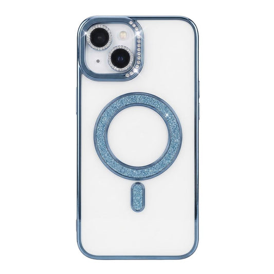 Dark grey Diamond Strass MagSafe case for iPhone 15 by TecHub, featuring sparkling rhinestones and a protective design.