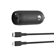 شاحن سيارة Belkin BoostCharge بقدرة 18W مع كابل USB-C إلى Lightning - TecHub