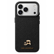 TecHub Karl Lagerfeld iPhone 17/18 Pro Max MagSafe case featuring Karl & Choupette emblem, smooth finish, protective phone cover.