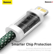 كابل Baseus Dynamic 2 Series من USB-C إلى Lightning، يدعم PD بقدرة 20W وبطول 1 متر - أخضر - TecHub