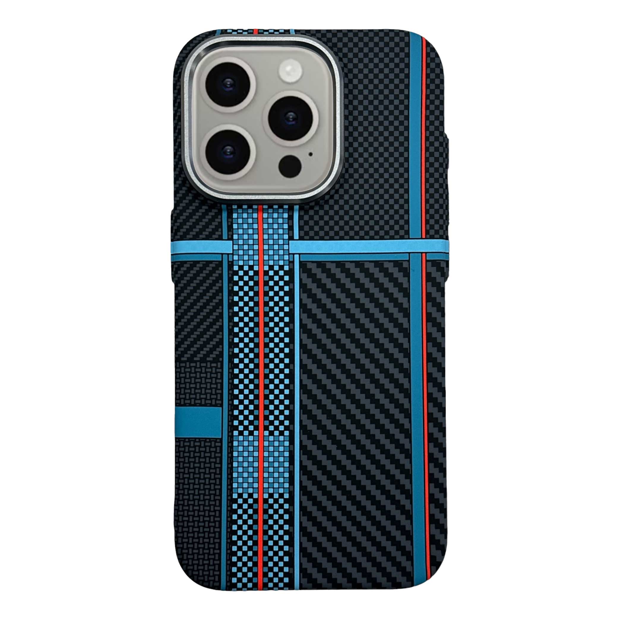 FreeAir MagSafe Carbon Fiber Design Case for iPhone 14 Pro Max - Blue/Red - TecHub