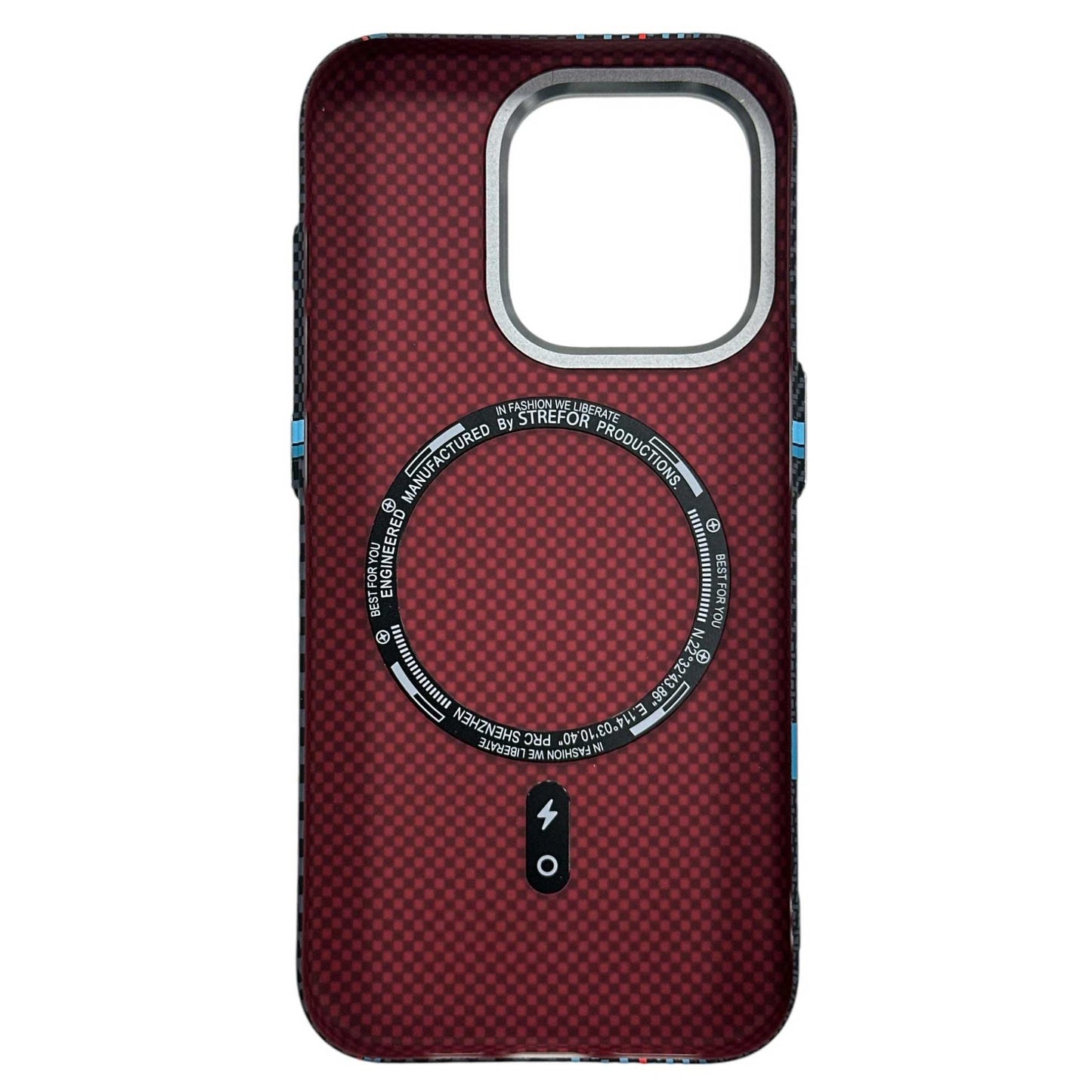 FreeAir MagSafe Carbon Fiber Design Case for iPhone 14 Pro Max - Blue/Red