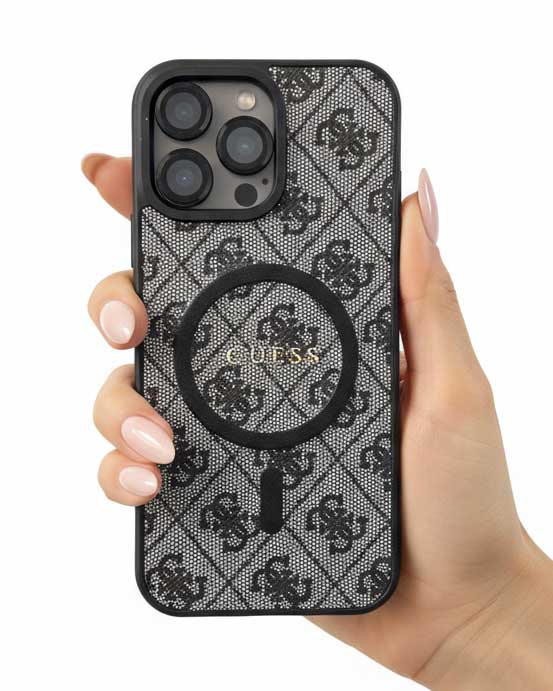 Guess 4G Patterned Textured Silicone MagSafe Case for iPhone 16 Pro