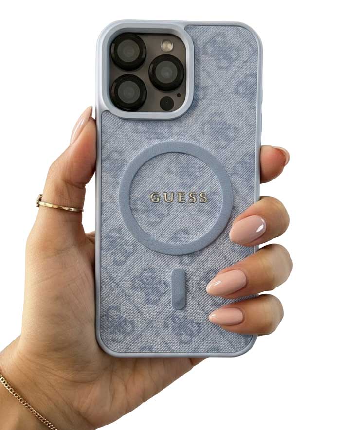 Guess 4G Patterned Textured Silicone MagSafe Case for iPhone 14 - 13