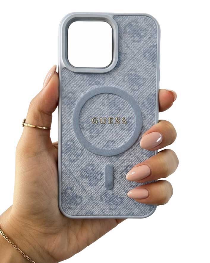 Guess 4G Patterned Textured Silicone MagSafe Case for iPhone 14 - 13