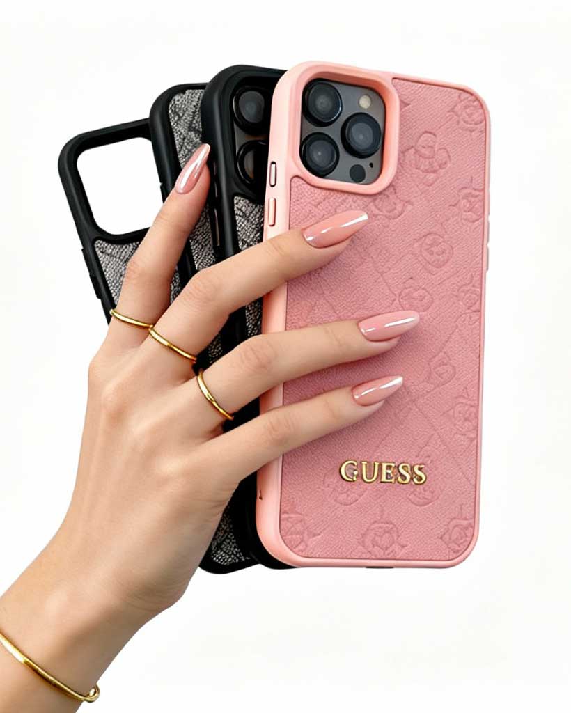 Guess 4G Patterned Textured Silicone MagSafe Case for iPhone 14 - 13