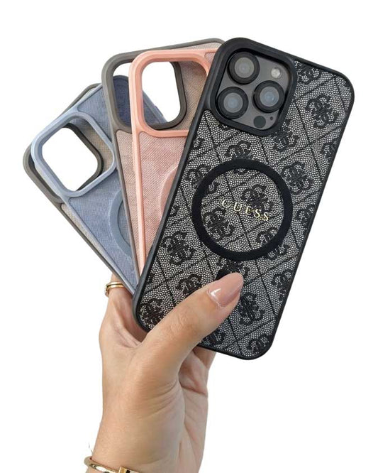 Guess 4G Patterned Textured Silicone MagSafe Case for iPhone 14 - 13