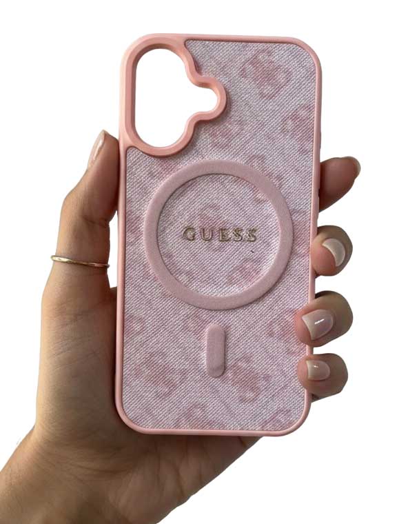 Guess 4G Patterned Textured Silicone MagSafe Case for iPhone 16