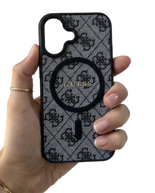 Guess 4G Patterned Textured Silicone MagSafe Case for iPhone 16