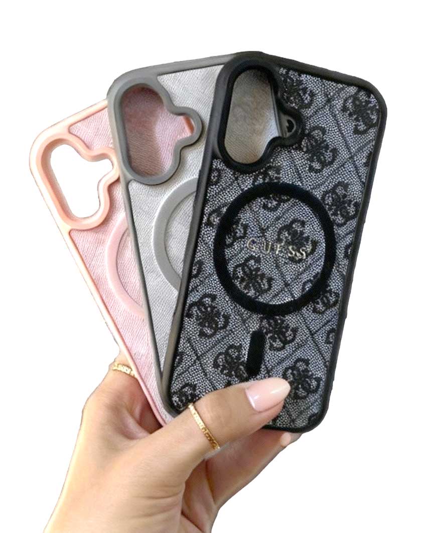 Guess 4G Patterned Textured Silicone MagSafe Case for iPhone 16