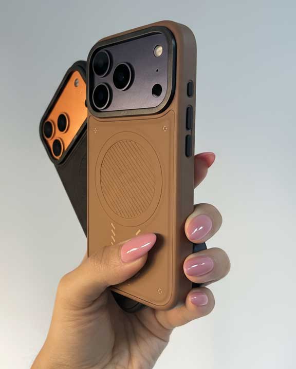 OKOZ Premium Leather Luxury Liquid Silicone TPU MagSafe Case for iPhone 17 Pro Series