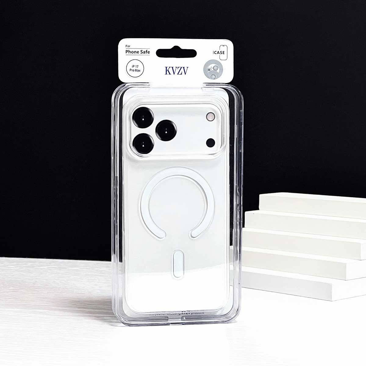KVZV PC Transparent Magnetic MagSafe Case for iPhone 17 Pro Max