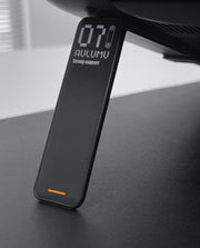 Black TecHub AULUMU G07 POP-UP laptop stand showing the compact, foldable design and adjustable support for ergonomic use.