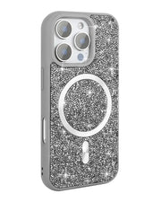 Swarovski TecHub glitter diamond MagSafe case for iPhone 14 Pro Max with sparkling crystal embellishments and sleek design.