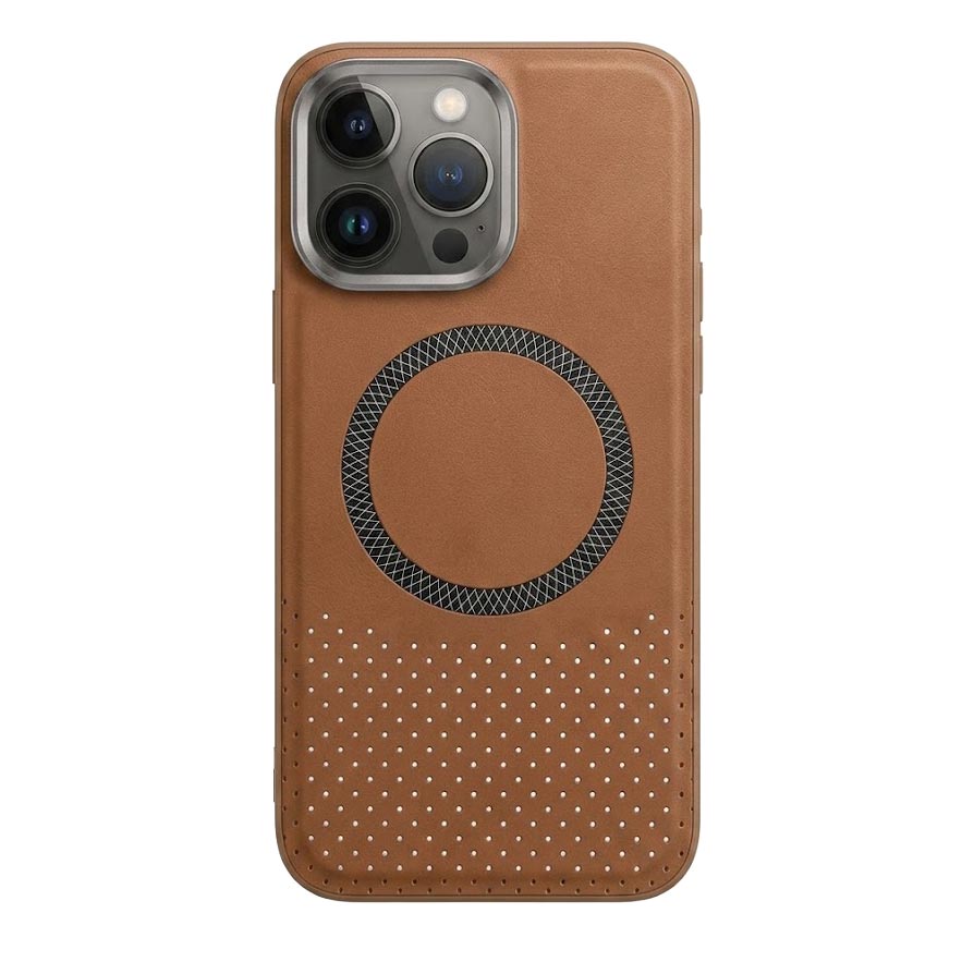 Hard MagSafe Leather And Textured Case for iPhone 16 Pro Max