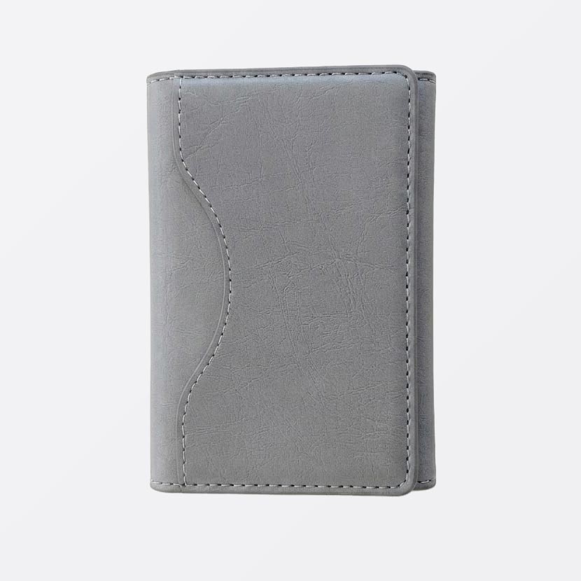 TecHub Triple Fold Leather MagSafe Wallet case with card slots, designed for secure iPhone attachment and convenient card storage