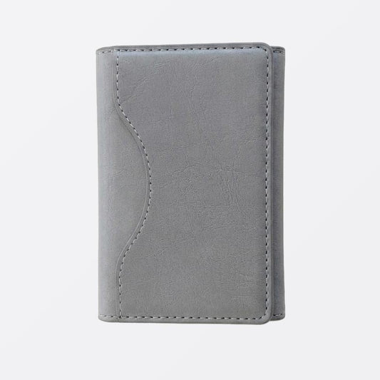 TecHub Triple Fold Leather MagSafe Wallet case with card slots, designed for secure iPhone attachment and convenient card storage