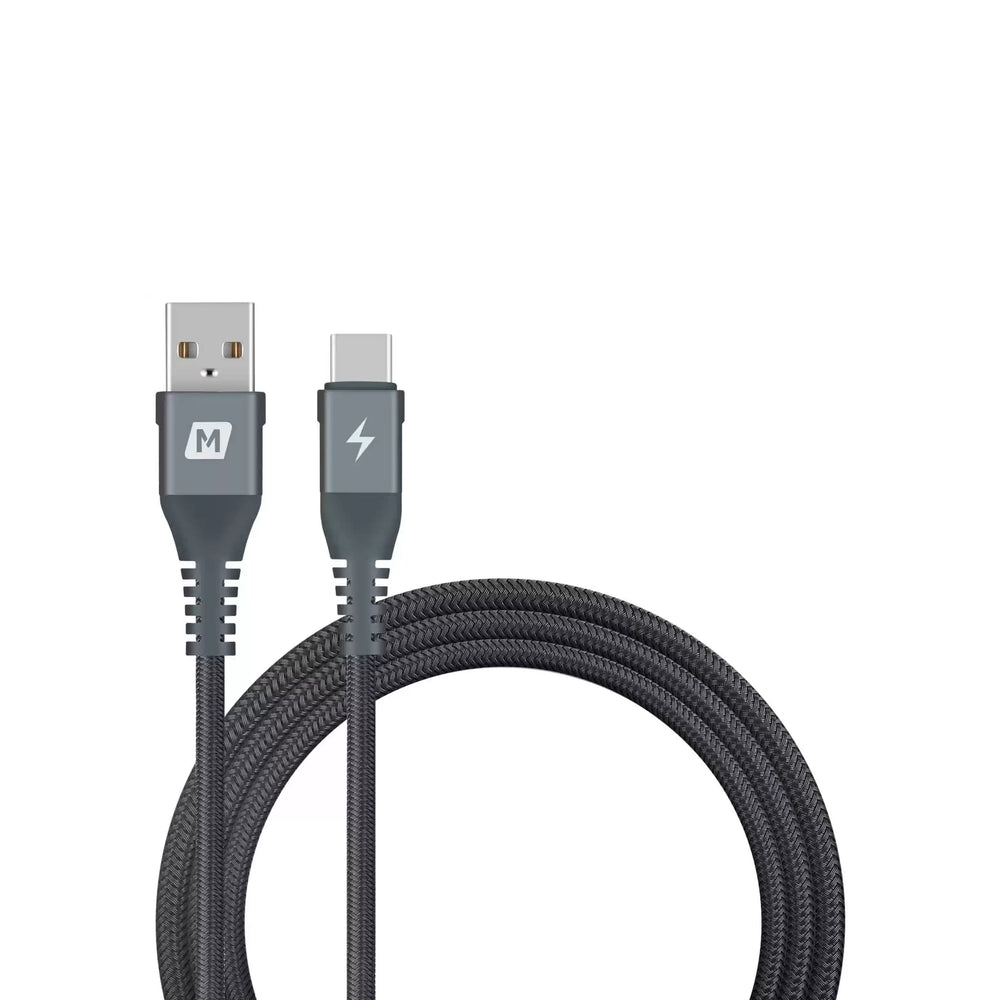 Momax Elite Link USB A to Type C 5A super charge cable, 1.2m, with black braided design and USB A and Type C connectors.