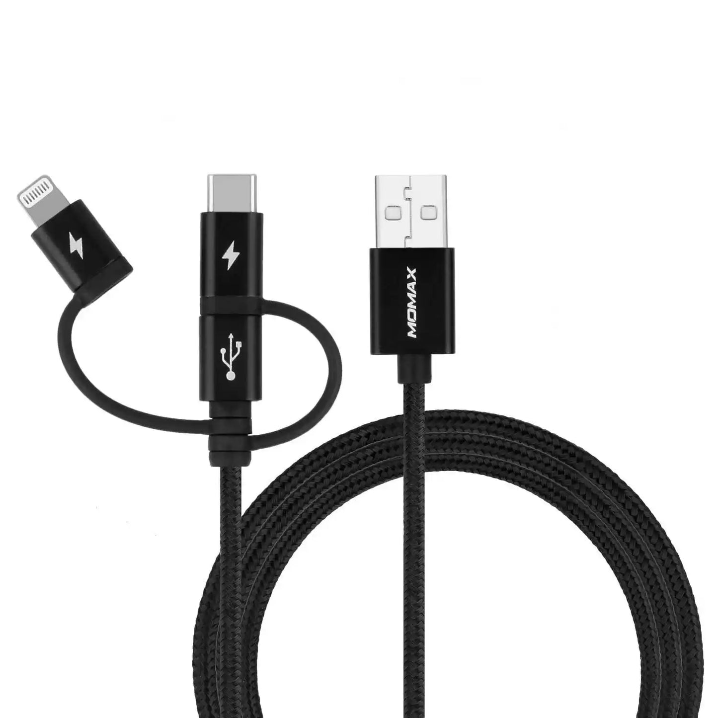 Momax One Link 3-in-1 USB A to Micro USB/Lightning/Type C Cable (1M) - TecHub