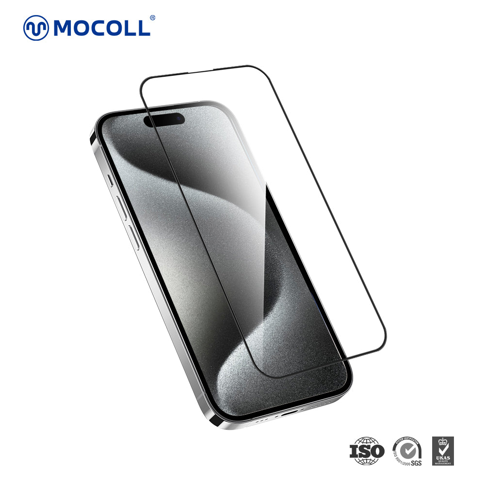 Mocoll 2.5D Double Reinforced HD Full Cover Tempered Glass Screen Protector For iPhone 16 Pro Max