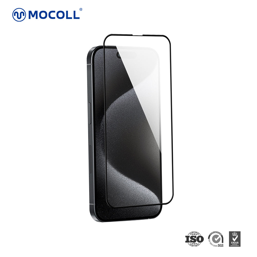 Mocoll 2.5D Double Reinforced HD Full Cover Tempered Glass Screen Protector For iPhone 16 Pro Max