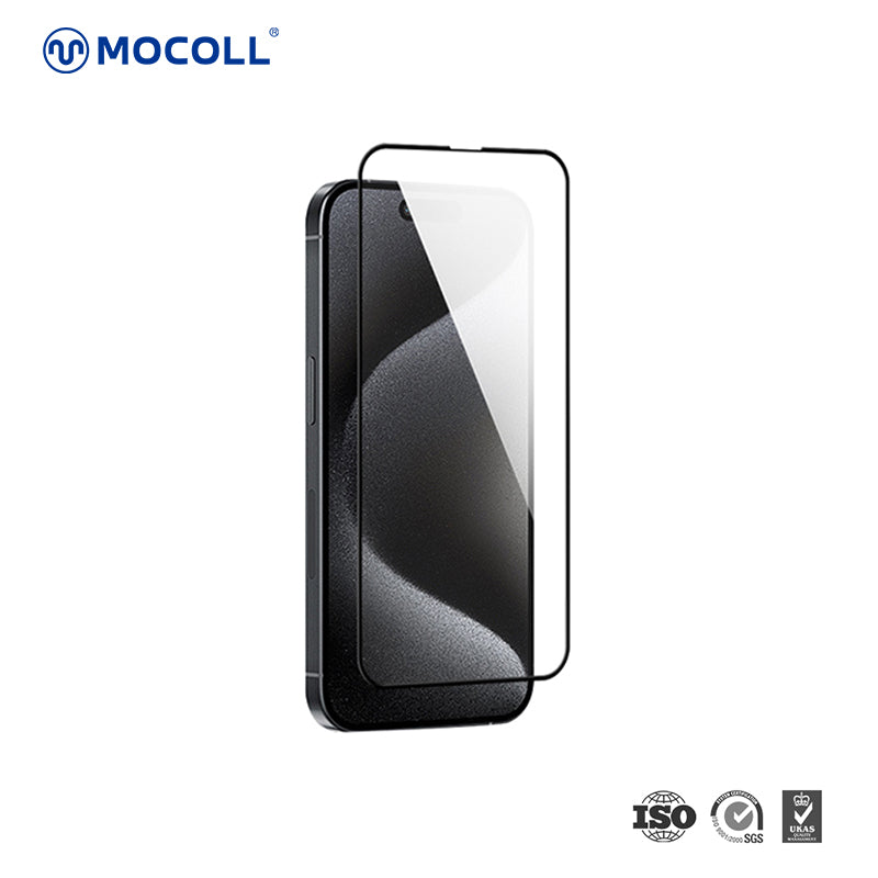 Mocoll 2.5D Double Reinforced HD Full Cover Tempered Glass Screen Protector For iPhone 16 Pro Max