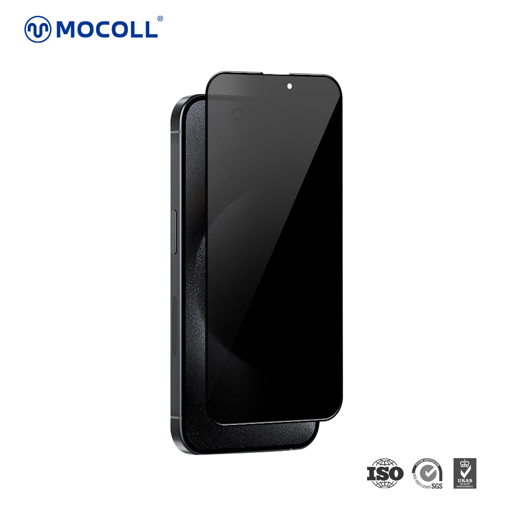 Mocoll 2.5D Privacy Double Reinforced HD Full Cover Tempered Glass Screen Protector For iPhone 16 Pro Max