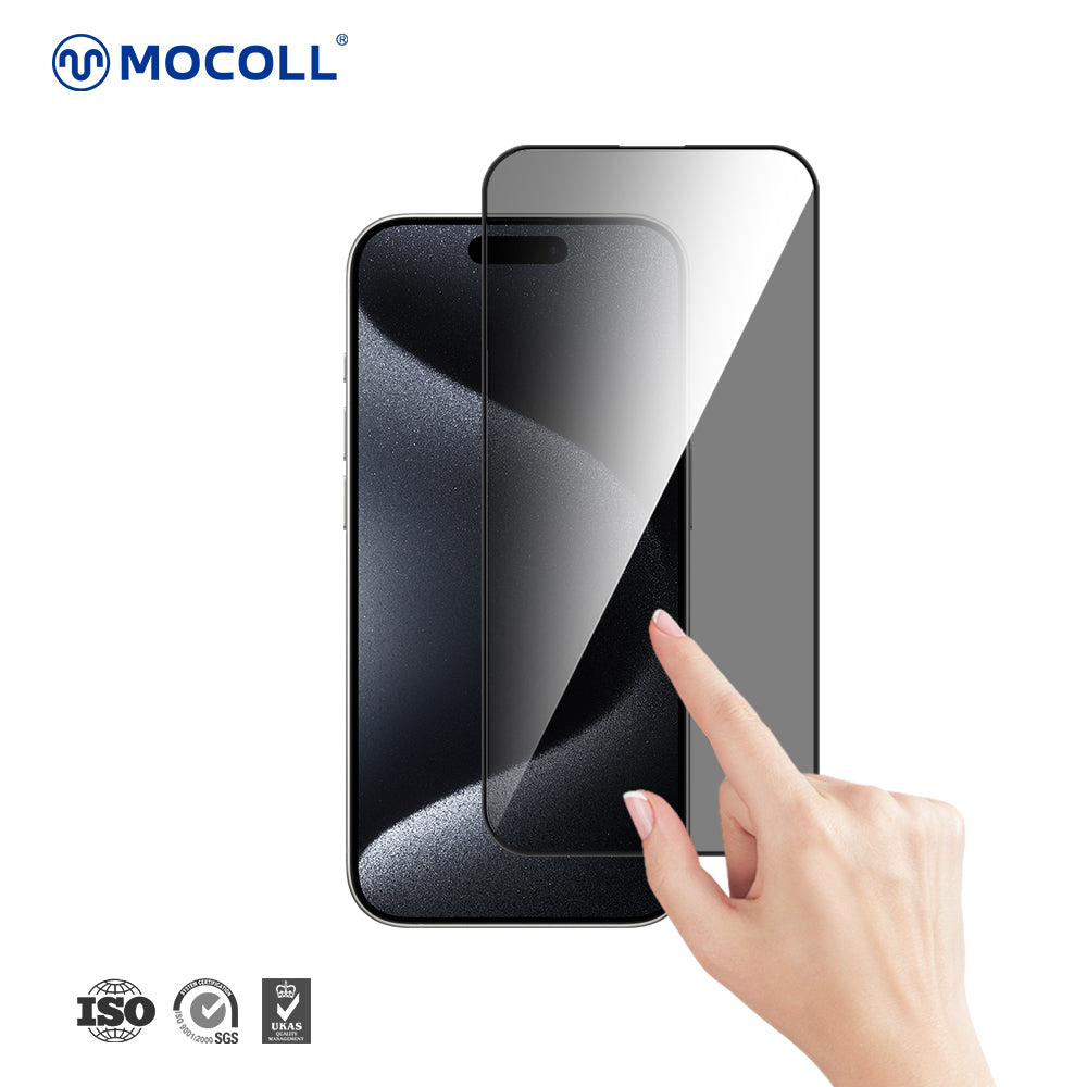 Mocoll 2.5D Privacy Double Reinforced HD Full Cover Tempered Glass Screen Protector For iPhone 16 Pro Max