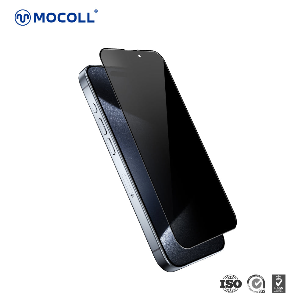 Mocoll 2.5D Privacy Double Reinforced HD Full Cover Tempered Glass Screen Protector For iPhone 16 Pro Max