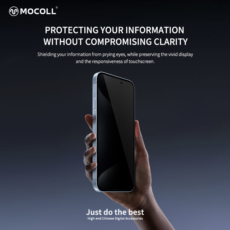 Mocoll 2.5D Privacy Double Reinforced HD Full Cover Tempered Glass Screen Protector For iPhone 16 Pro Max