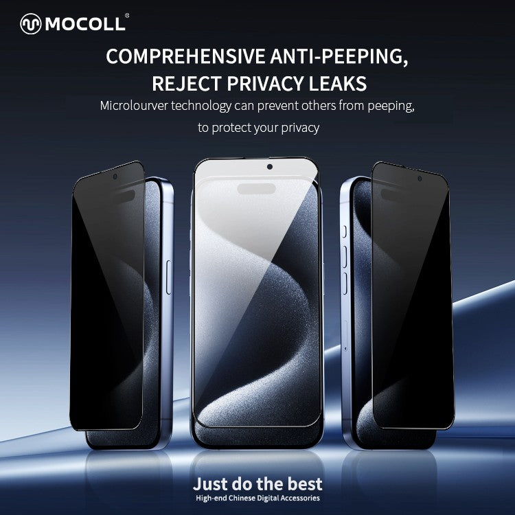 Mocoll 2.5D Privacy Double Reinforced HD Full Cover Tempered Glass Screen Protector For iPhone 16 Pro Max