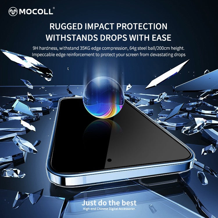 Mocoll 2.5D Privacy Double Reinforced HD Full Cover Tempered Glass Screen Protector For iPhone 16 Pro Max