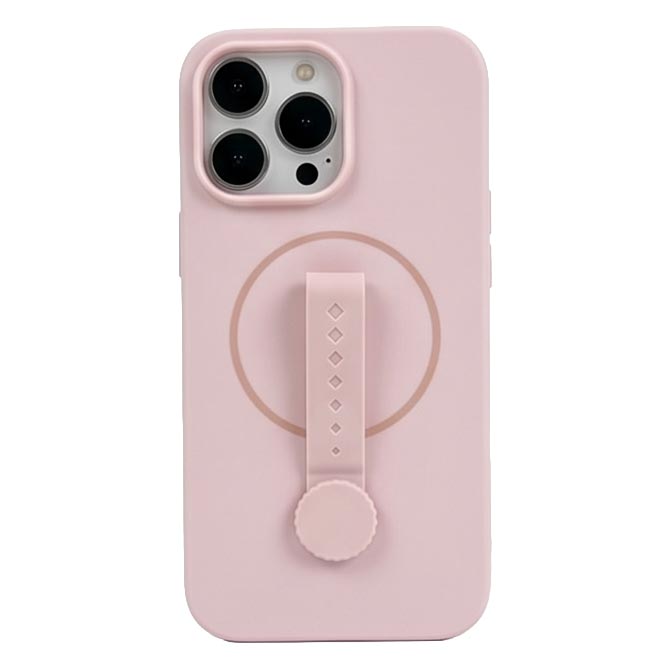 TecHub invisible magnetic liquid silicone rotating wristband case for iPhone 15 Pro Max, shown on a white background