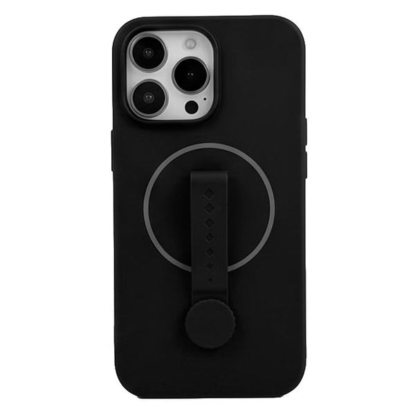TecHub magnetic liquid silicone rotating wristband case for iPhone 13 Pro Max, shown in black with sleek design and adjustable strap.