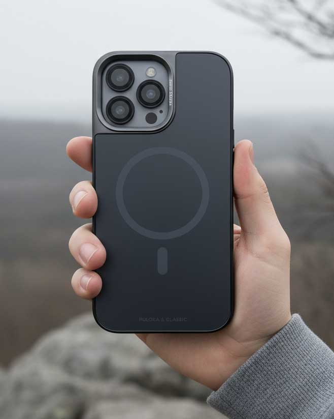 Puloka & Classic Luxury MagSafe Case for iPhone 16 Pro Max - Midnight
