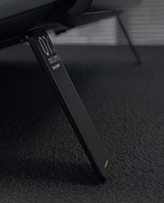 Black AULUMU G07 POP-UP laptop stand by TecHub shown in open position, supporting a laptop at an ergonomic angle.
