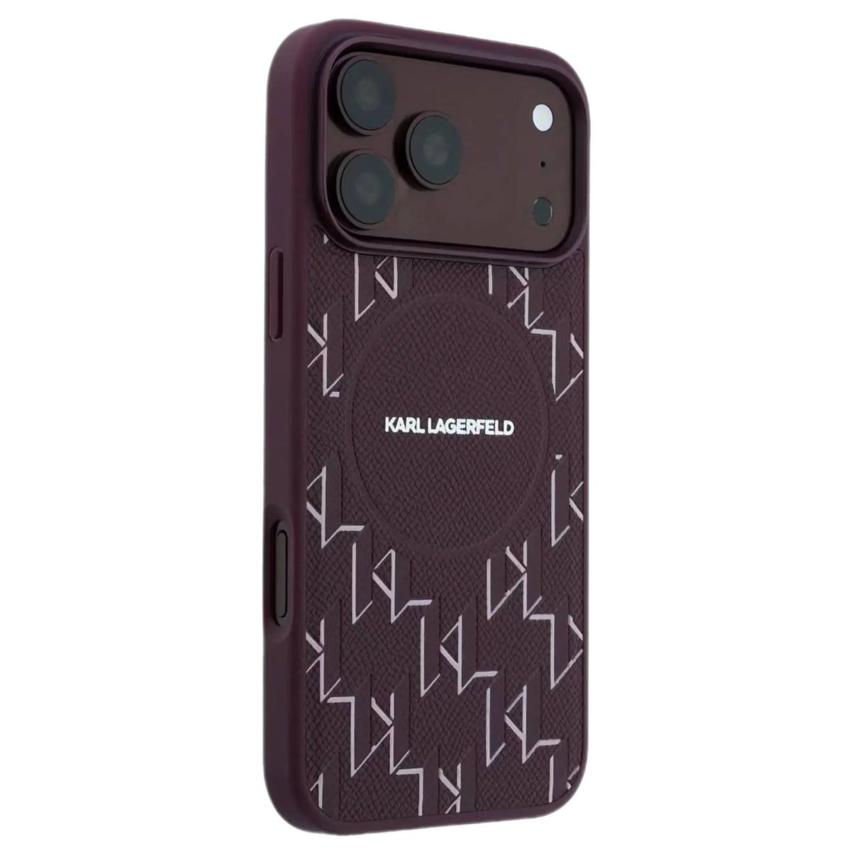 Karl Lagerfeld PU Hard Case With KL Monogram Logo for iPhone 17/18 Pro Max - Burgundy