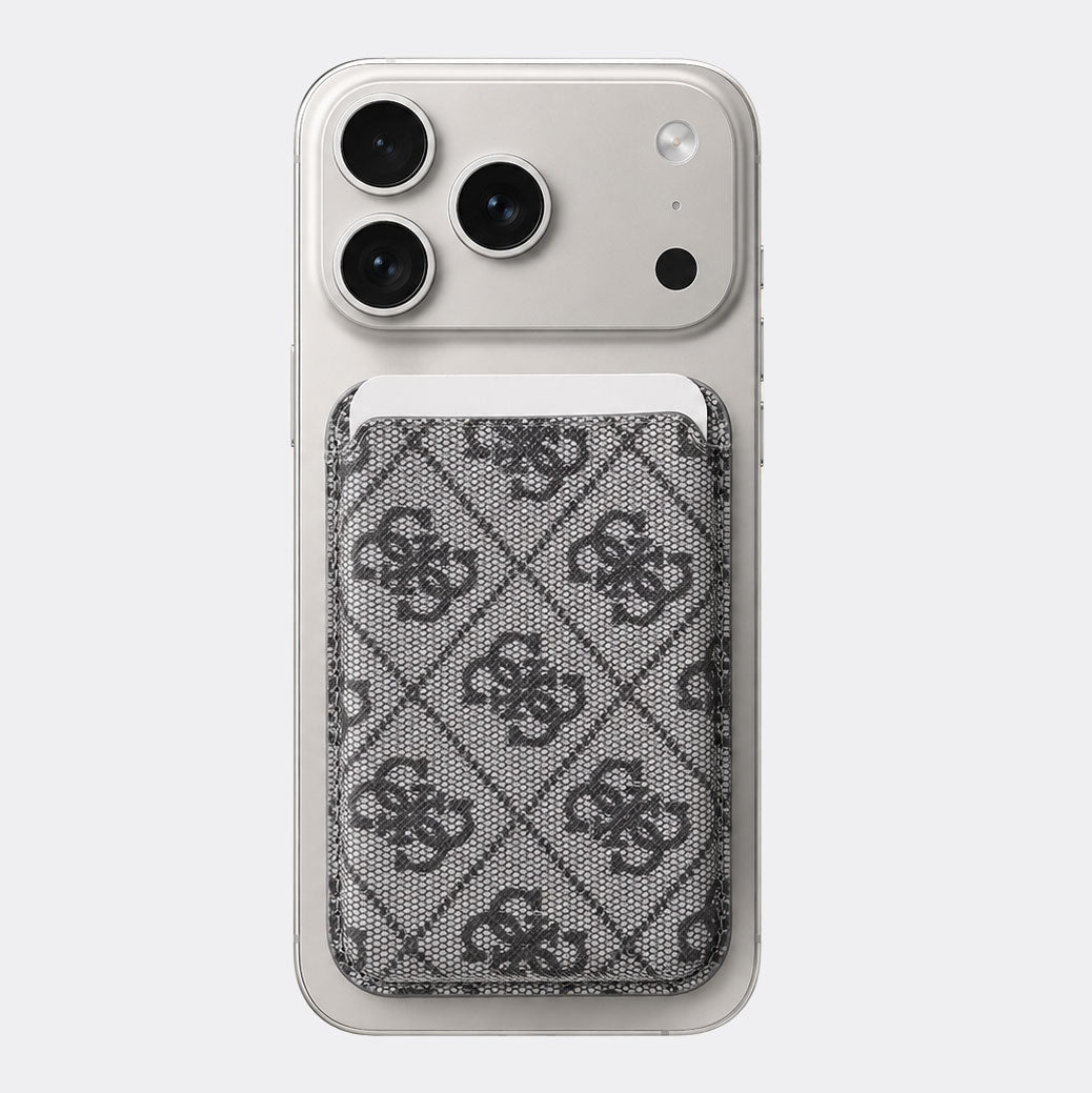 Magsafe Leather Card Holder - Grey 4G's