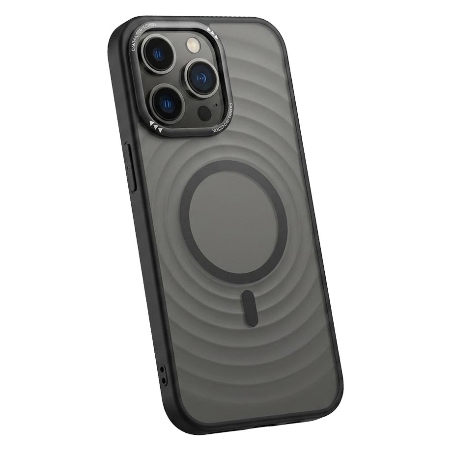 TecHub matte translucent iPhone 13 Pro Max case with camera frame, showcasing a sleek protective cover with a modern design.